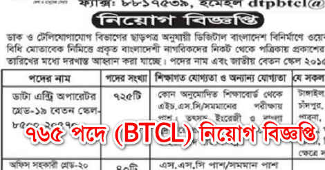 BTCL Job Circular - Apply Procedure 2019 – Www.btcl.gov.bd