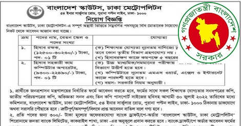 Bangladesh Scouts Dhaka Metropolitan Job Circular