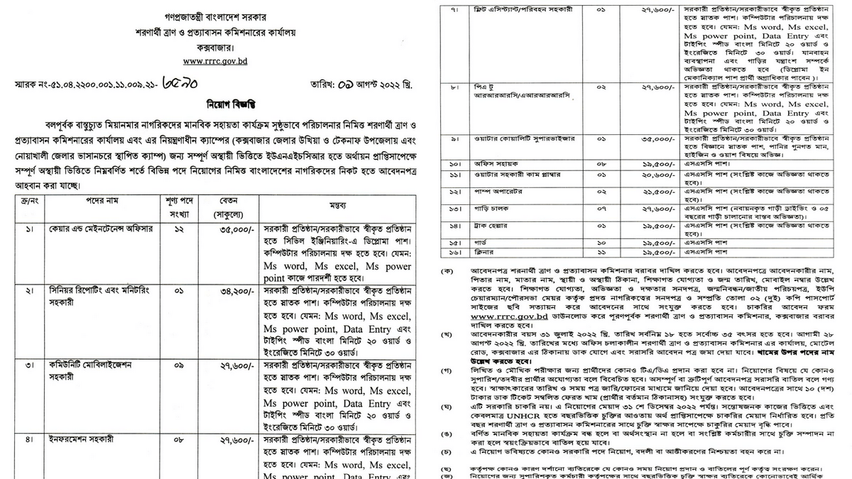 RRRC Job Circular Apply