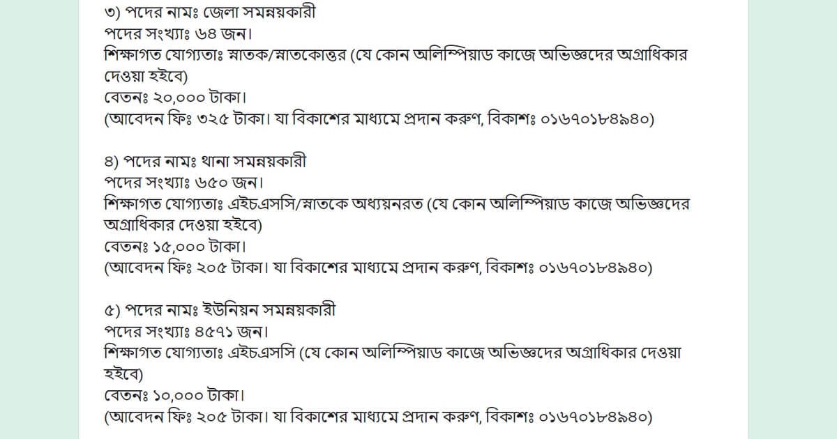 BTEA Job Circular