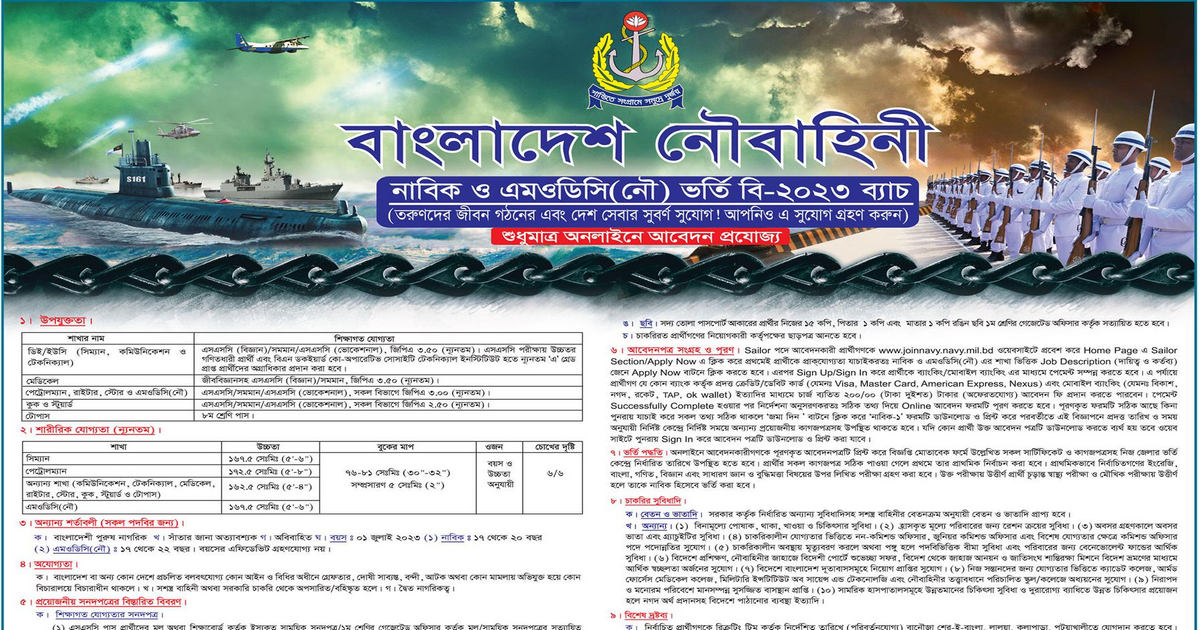 Bangladesh Navy Jobs circular
