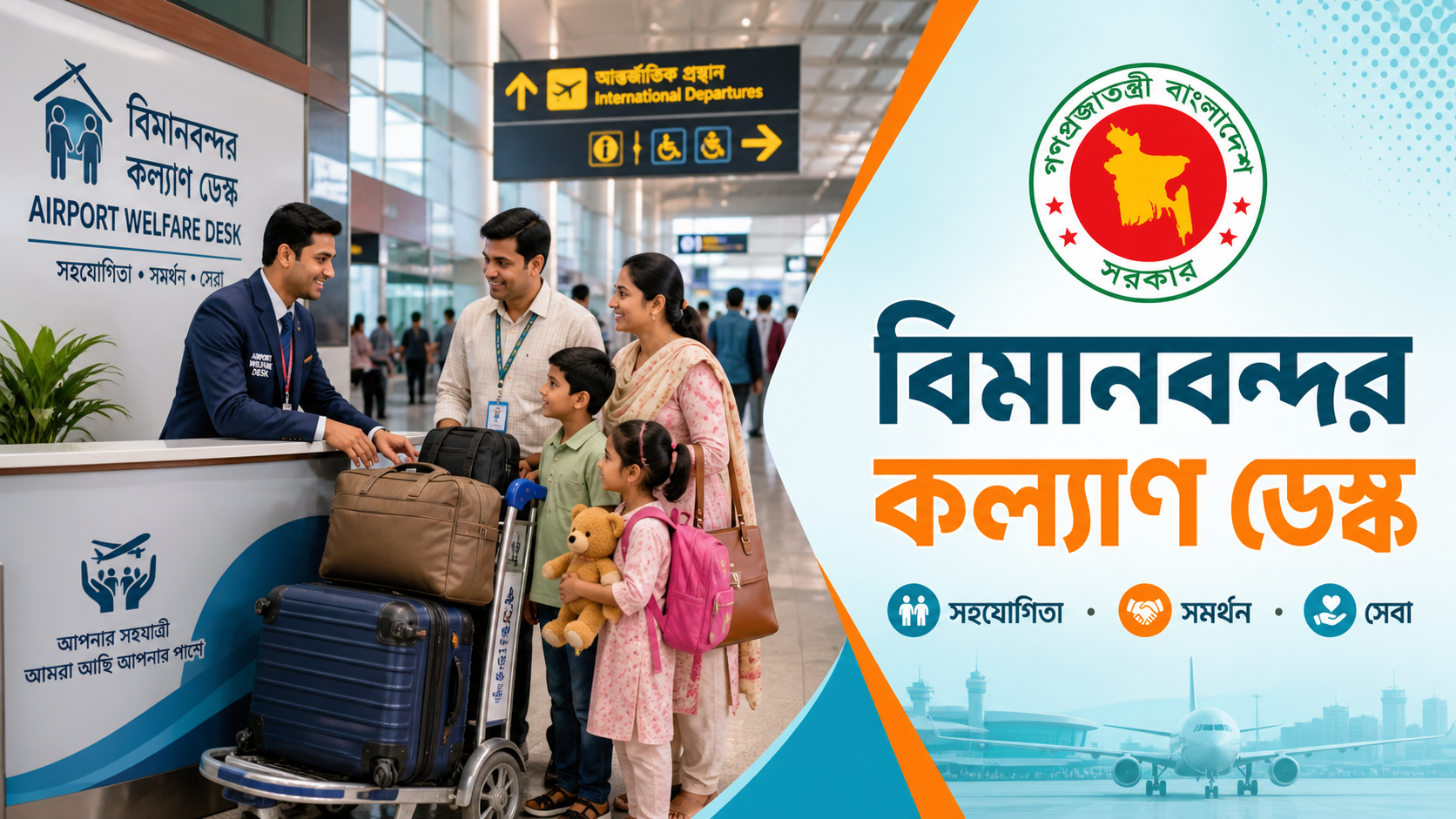 বিমানবন্দরে কল্যাণ ডেস্ক সেবা আবেদন