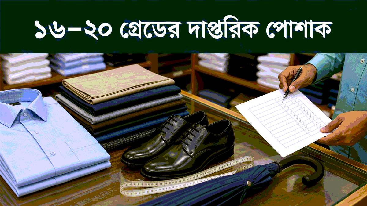 ১৬ থেকে ২০ গ্রেডের দাপ্তরিক পোশাক
