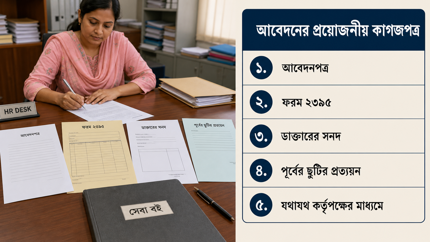 মাতৃত্বকালীন ছুটির আবেদন করতে প্রয়োজনীয় কাগজপত্র