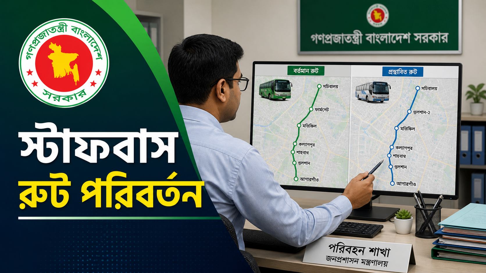 স্টাফবাস রুট পরিবর্তনের আবেদন