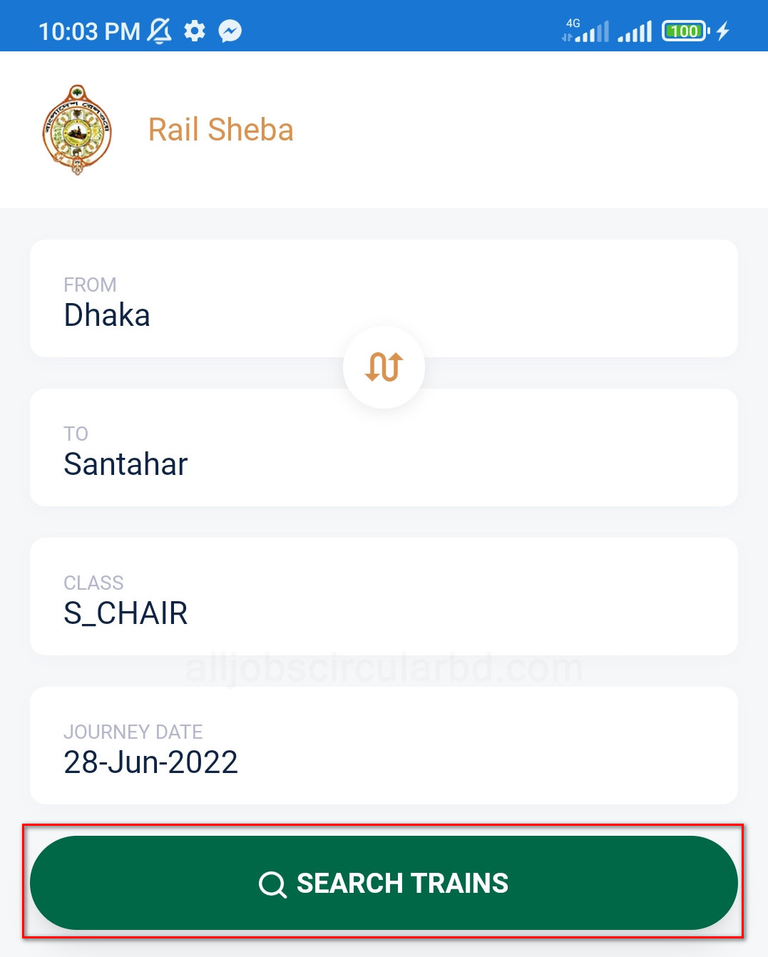 How to buy tickets with Rail Sheba app 1